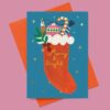 Carte dorée Christmas Stocking Daria Solak