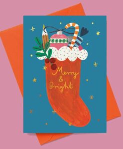 Carte dorée Christmas Stocking Daria Solak