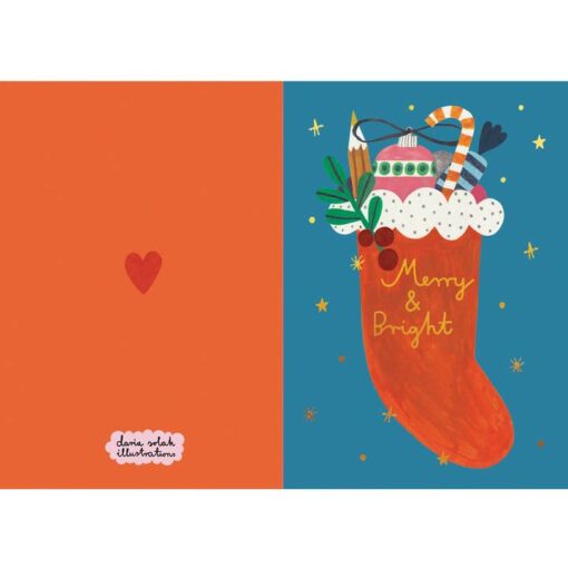 Carte dorée Christmas Stocking Daria Solak