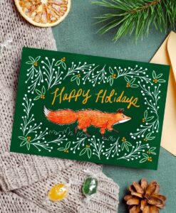 Carte Happy Holidays Fox