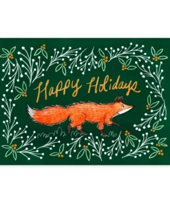 Carte Happy Holidays Fox