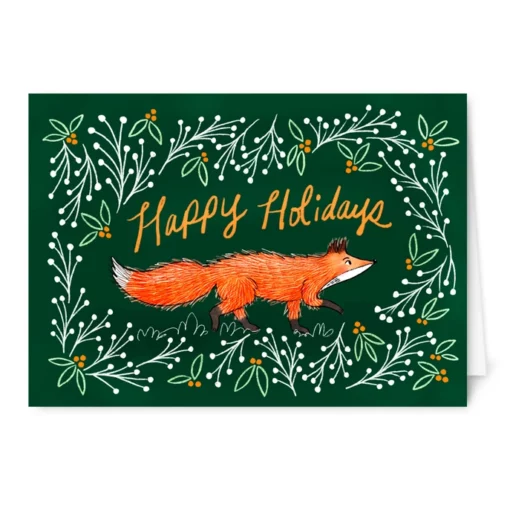 Carte Happy Holidays Fox