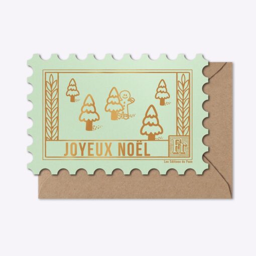 Carte Timbre Joyeux Noël Cache-cache