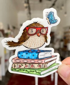 Sticker Hibou & Books