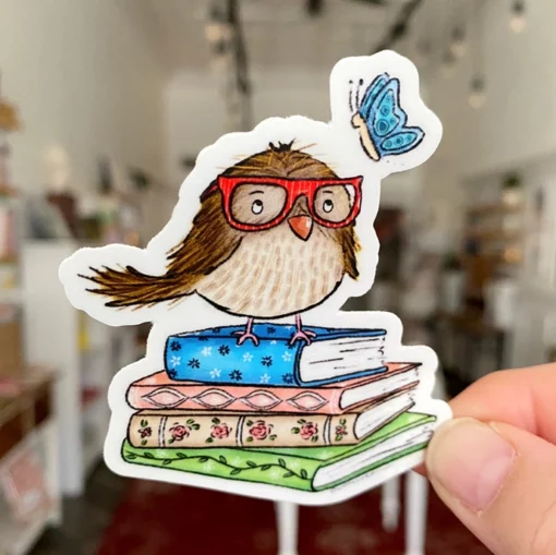 Sticker Hibou & Books