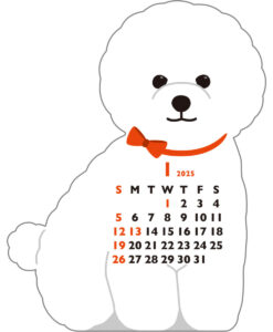 Calendrier Animal Die-Cut 2025 -Bichon Frisé