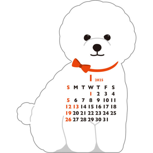 Calendrier Animal Die-Cut 2025 -Bichon Frisé