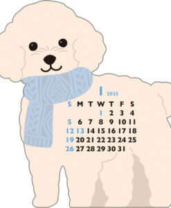 Calendrier Animal Die-Cut 2025 – Caniche