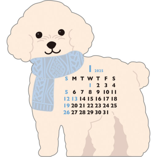 Calendrier Animal Die-Cut 2025 – Caniche