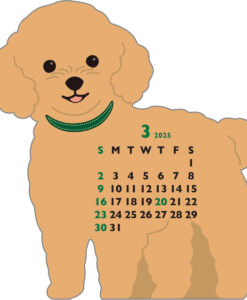 Calendrier Animal Die-Cut 2025 – Caniche