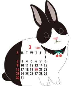 Calendrier Animal Die-Cut 2025 – Lapin