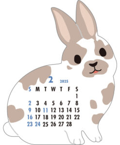 Calendrier Animal Die-Cut 2025 – Lapin