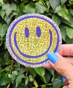 Autocollant à paillettes Smiley