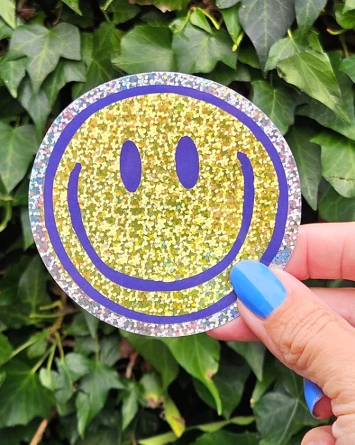 Autocollant à paillettes Smiley