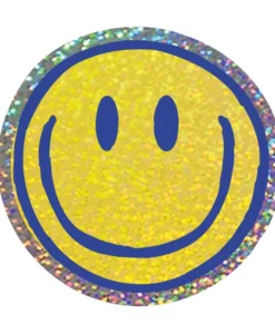 Autocollant à paillettes Smiley
