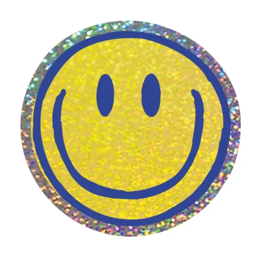 Autocollant à paillettes Smiley