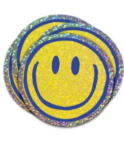 Autocollant à paillettes Smiley