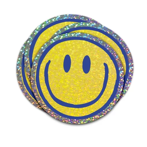 Autocollant à paillettes Smiley