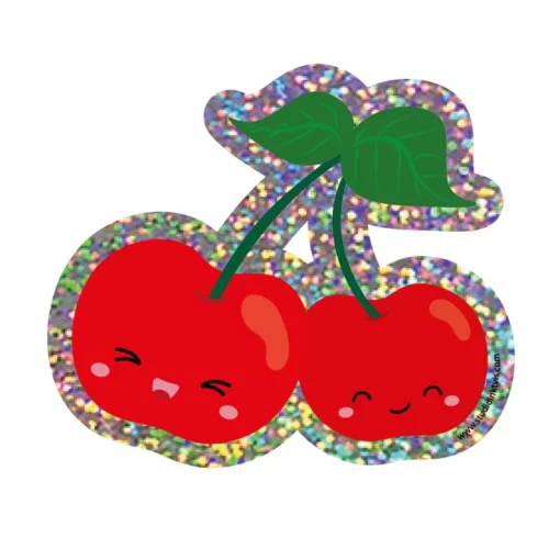 Autocollant à paillettes Cerise