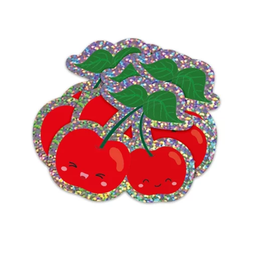 Autocollant à paillettes Cerise