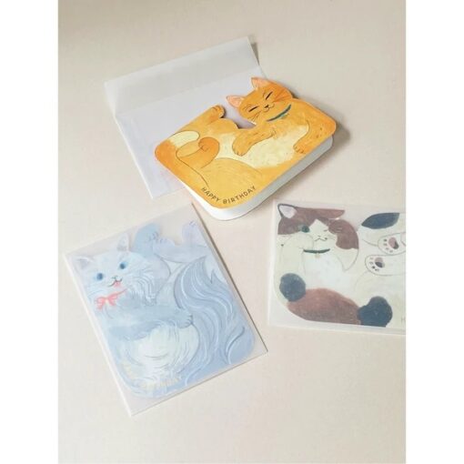 Carte anniversaire Die-Cut Chat Blotti