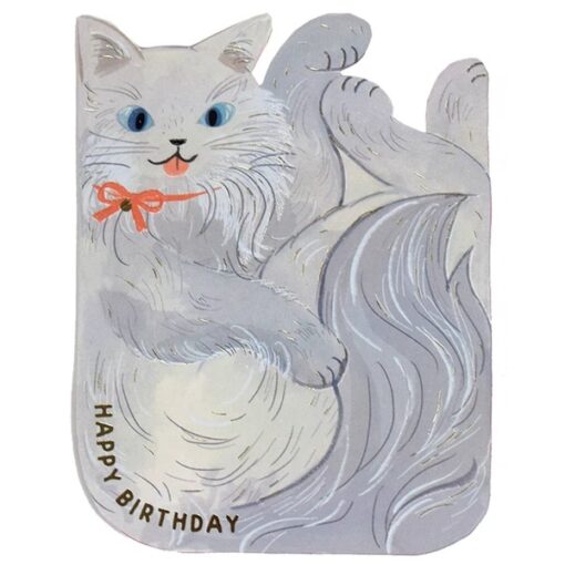 Carte anniversaire Die-Cut Chat Blotti