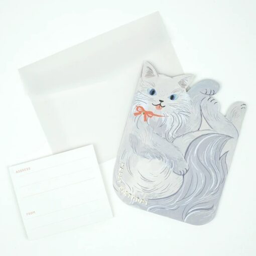 Carte anniversaire Die-Cut Chat Blotti