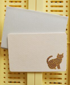 Set de mini cartes et enveloppes Chat Rosette