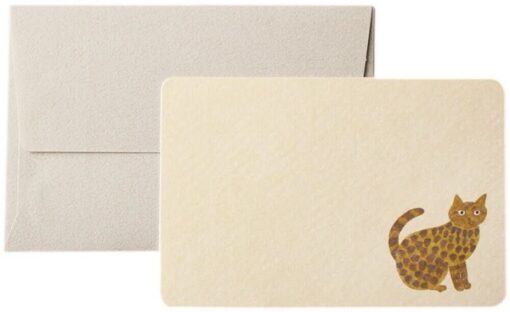 Set de mini cartes et enveloppes Chat Rosette
