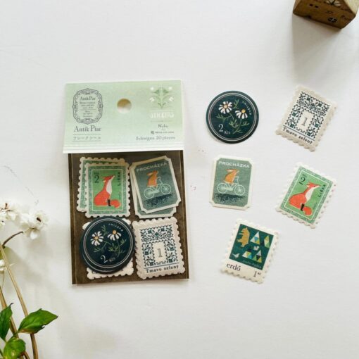 Stickers Timbres – Antiquités Verde