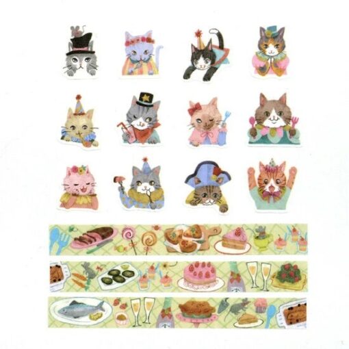 Masking Tape Gommettes Cat Party