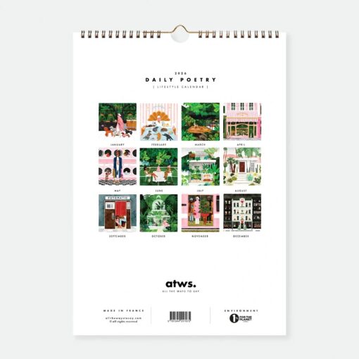 Calendrier 2026 All the Ways To Say – Daily Poetry
