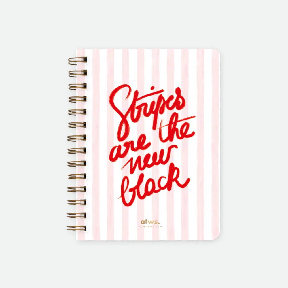 Carnet à spirales Stripes New Black All The Ways To Say