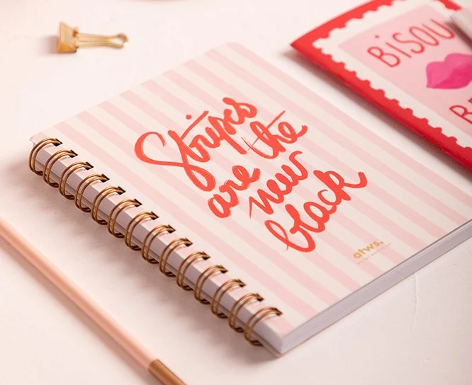 Carnet à spirales Stripes New Black All The Ways To Say