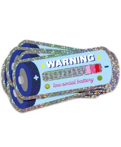 Autocollant à paillettes Low social battery