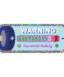 Autocollant à paillettes Low social battery