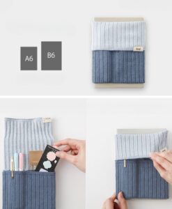 Housse de carnet Midori A6/B6 – Bleu-Vert