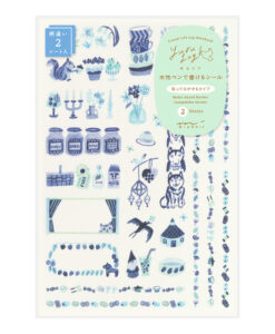 Pochette de stickers Yuru Log Midori – Scandinave Bleu