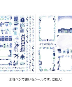 Pochette de stickers Yuru Log Midori – Scandinave Bleu