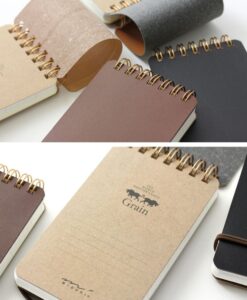 Bloc-notes à spirale Midori Grain – Marron