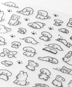 Pochette de stickers repositionnables Chiots Midori