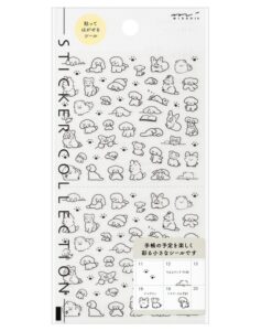 Pochette de stickers repositionnables Chiots Midori