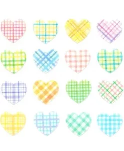 Autocollants washi Cœurs à carreaux pastel