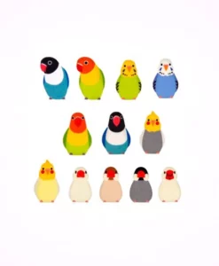Autocollants washi Oiseaux colorés