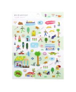Feuille d’autocollants transparents A day in the city – Cozyca x Suzuki Narumi