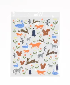 Feuille d’autocollants transparents Garden – Cozyca x Nishi Shuku