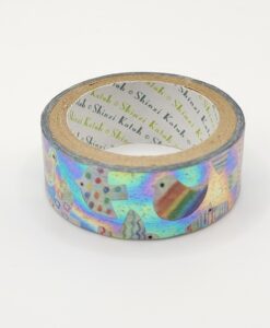Washi Tape holographique Oiseaux Arc-en-ciel