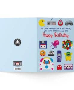 Carte d’anniversaire Happy Birthday – nostalgie années 80-90