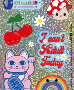 Planche de stickers pailletés – Maneki Neko & amis