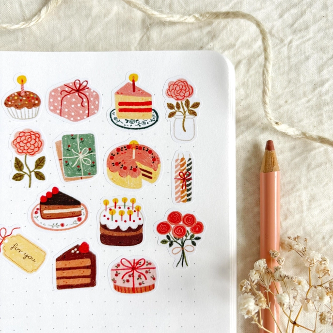 Planche de stickers – Anniversaire sucré